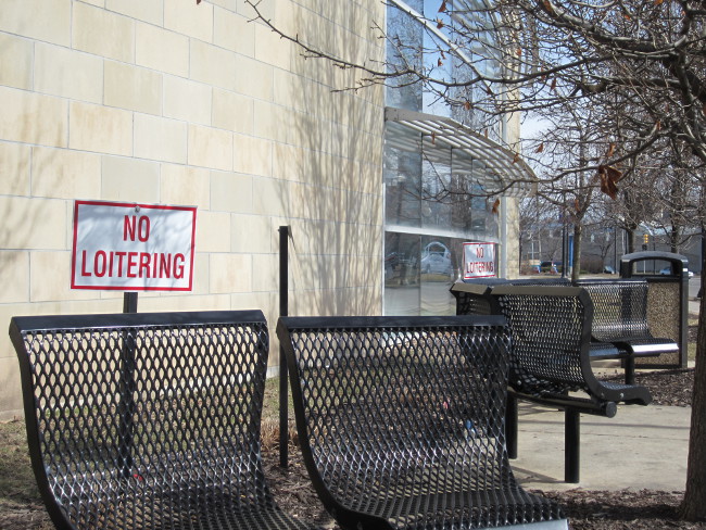 "No Loitering" Signs at YMCA