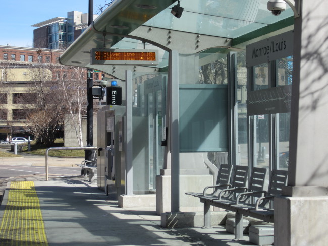 Rapid Silver Line Stop with Benches and Surveillance