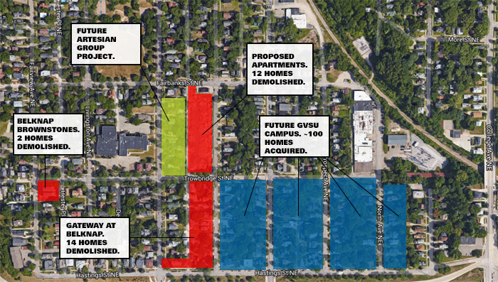 Map of Houses Demolished or Waiting to be Demolished